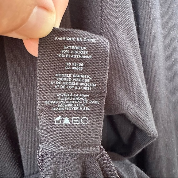 Theory Serah K Black Side Tie Long Sleeve Jersey Knit Top Womens Small Chic - Picture 8 of 11